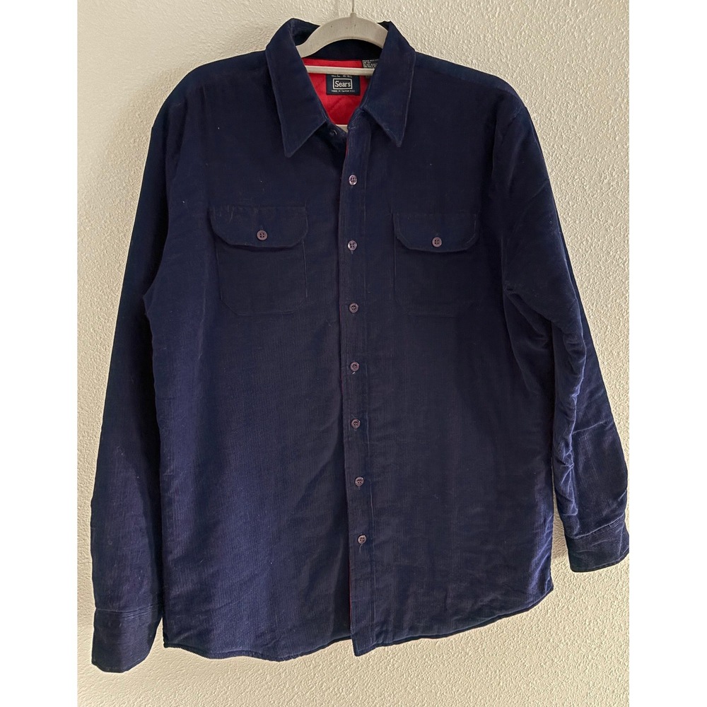 Vintage Sears Jacket Size Large Tall‎ Corduroy Chore Quilted Lined Barn USA 70s